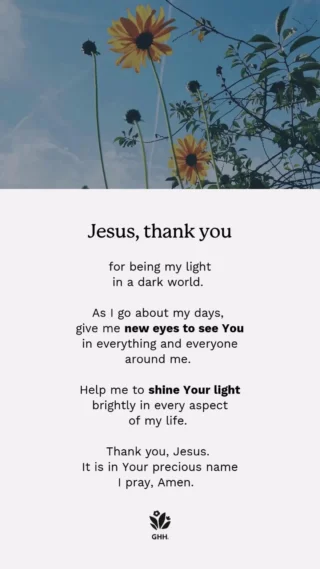 Jesus promises us His love and His light. Because we are His family, that same light is available to us too. All we have to do is ask. 💛 

#prayer #shine #lightoftheworld #godhearsher