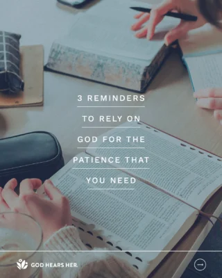 Without the Holy Spirit in us, our patience quickly runs dry. Take time today to trust that He will supply all the patience that we need, if only we ask. 

#GodHearsHer #Patience #Godwithus #relyingonGod