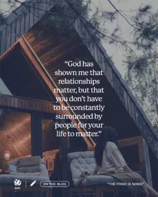 Whether you would call yourself an extrovert, introvert, or someone in between, we can all get stuck in the fear of missing out. It can become a motivator for saying yes to things when, because of our limited capacity, we should probably say no. Read this week’s blog from Sarah M. Wells to discover her journey from FOMO to freedom in Christ. 🧡 

LINK IN BIO 

#GodHearsHer #GHH #BlogforWomen #FOMO #fearofmissingout #freedom #SarahWells